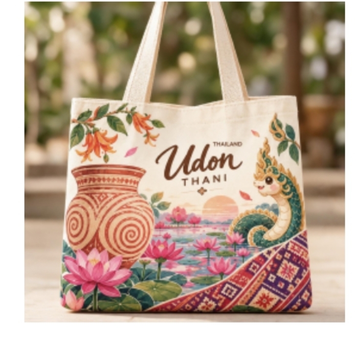 กระเป๋าผ้าลายอัตลักษณ์อุดรธานี แบรนด์Luxky Item