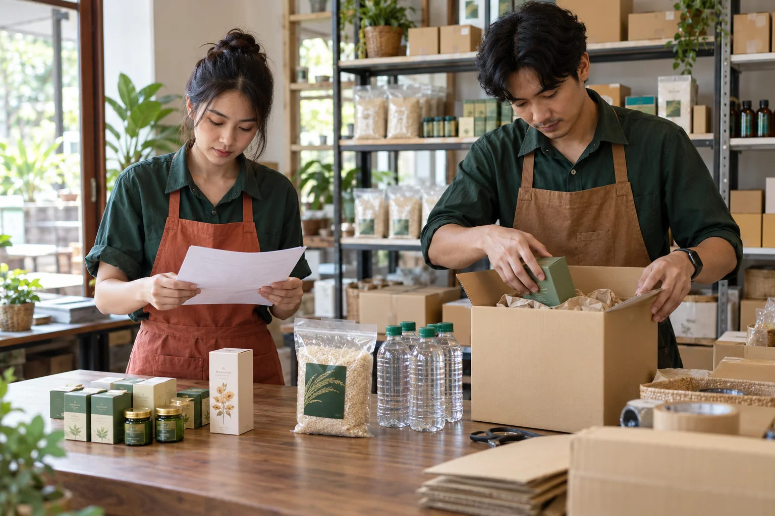 การเตรียมสินค้าและบรรจุคำสั่งซื้อ